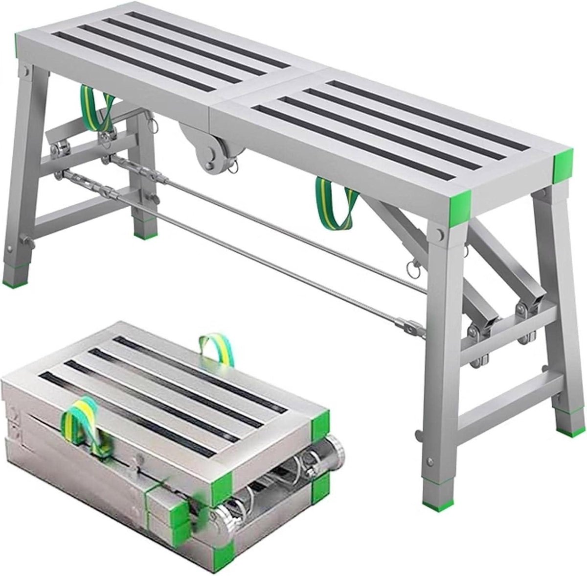 Vouwende Steiger - Werkplatform - Huis Onderhoud - In Hoogte Verstelbaar - 400KG Lading - Staal