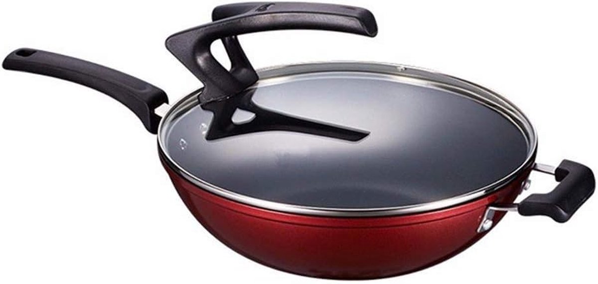 Antiaanbakpan Koekenpan Steakpot Steelpan Gezond Koken Universele Kookplaat Geschikt 32 cm Zwart