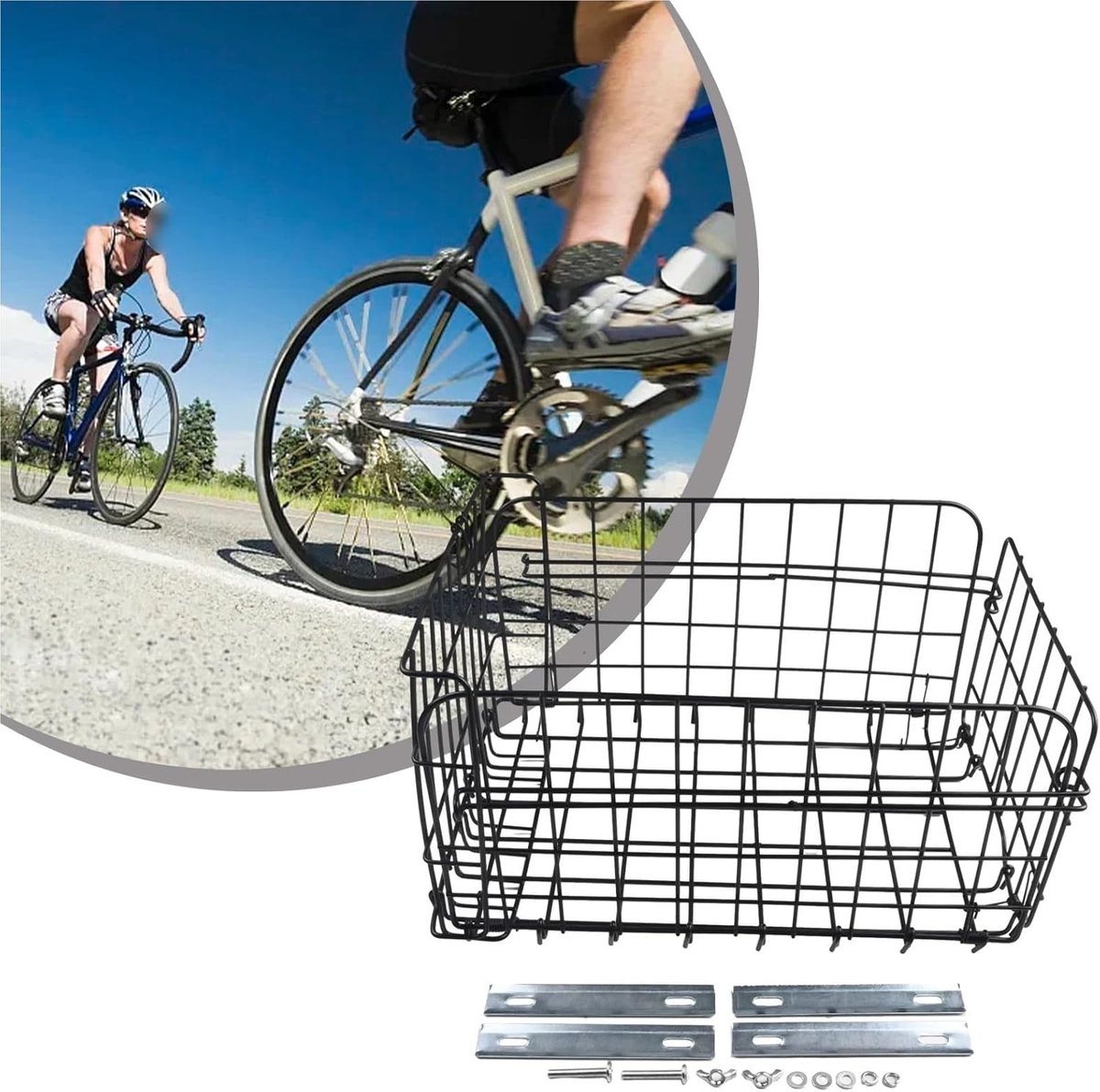 Fietsmand Achter - Fietstas Opvouwbaar - Boodschappen Vervoeren - Grote Capaciteit - 37x20x27 cm - Zwart