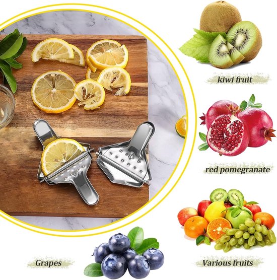 Handmatige Citruspers van RVS - 6-delige Set voor Citroenen, Sinaasappels en Druiven, Ideaal voor Vers Sap en Cocktails — afbeelding 3