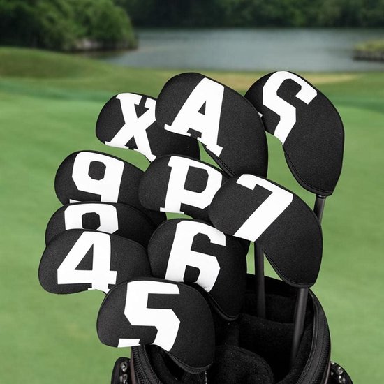 Golf Club Hoofd Covers - IJzeren Headcovers Wiggen - Golf Sport Bescherming - Waterdicht Neopreen Materiaal - 10 stuks/set - Grijs van GOLF — afbeelding 2