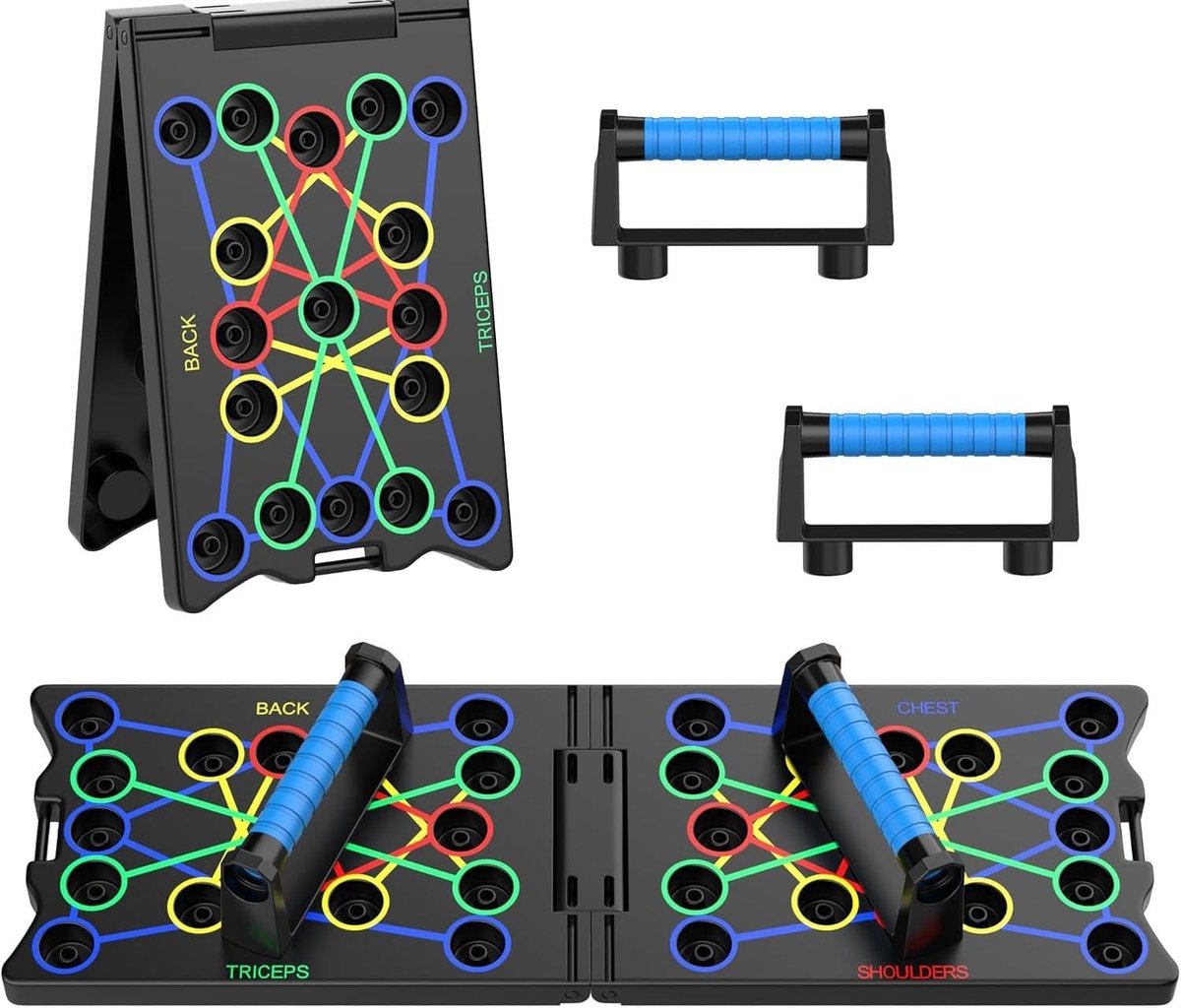 Opvouwbaar Push Up Board - Kracht Training Apparatuur - Home Workout - Multifunctionele Gaten - Tot 150 kg - Niet gespecificeerd