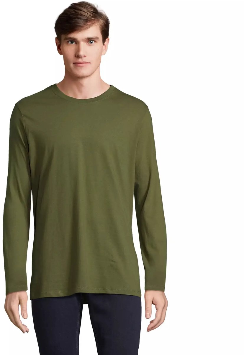 SOL'S Men´s Long Sleeve T-Shirt Imperial L02074 - Dark Khaki - XL