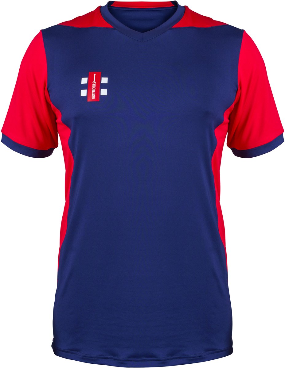 Gray-Nicolls Cricket SHIRT T20 S/S NV/RD 5-6 5 - 6 Yrs - Navy / Rood