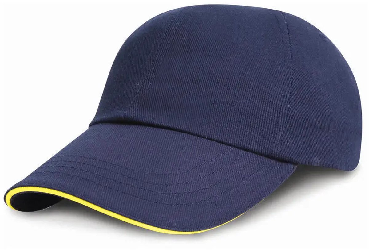 Result Heavy Brushed Cotton Cap RH24P - NAVY/YELLOW - One size