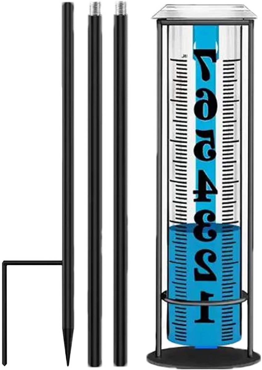 Regenmeter Buiten - Regenmeter Tuin - Regenwater Meten - Verstelbare Hoogte - 27 cm - Transparant