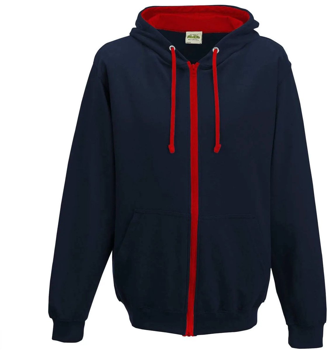 Just Hoods Varsity Zoodie JH053 NEW FRENCH /FIRE XXL Marineblauw