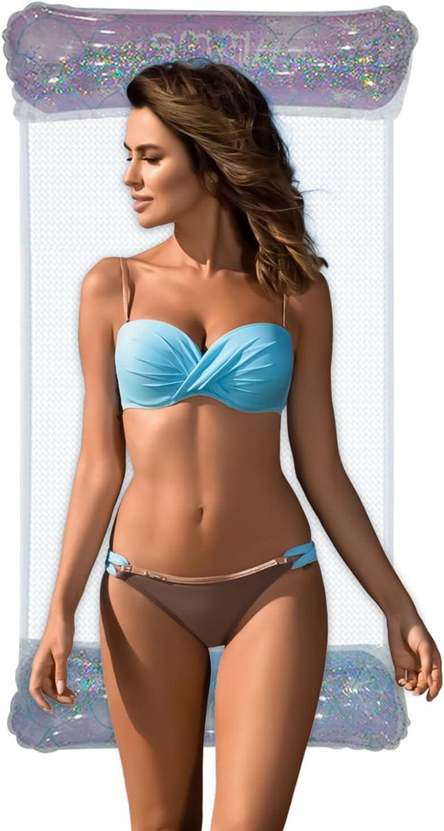 Zwembad Hangmat - Drijvende Stoel - Ontspannen in water - Ademend mesh-materiaal - 110 x 65 cm - Blauw