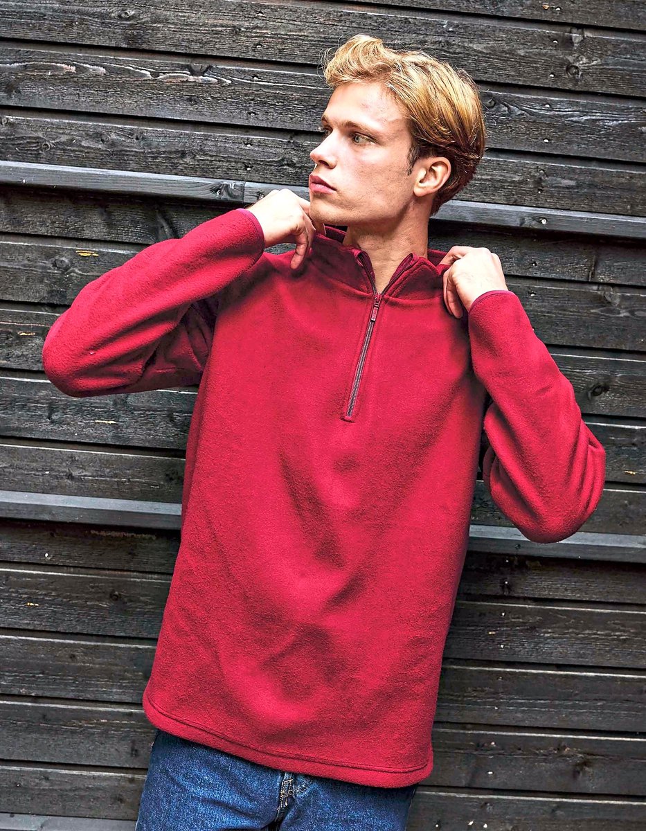 Neutral Recycled Fleece Quarter Zip NER73603 Zwart