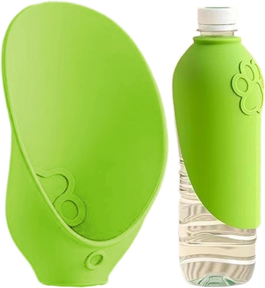 Reisfles voor huisdieren - Opvouwbare drinkbak Hond - Hond hydrateren - Compact opbergontwerp - 7 x 1.5 cm - Groen