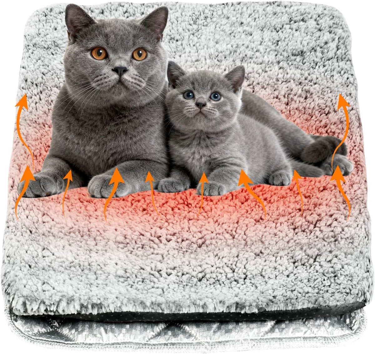 Verwarmde kattendeken 60 x 45 cm - Zelfverwarmende huisdier mat, wasbare en antislip, ideaal voor comfort en ontspanning