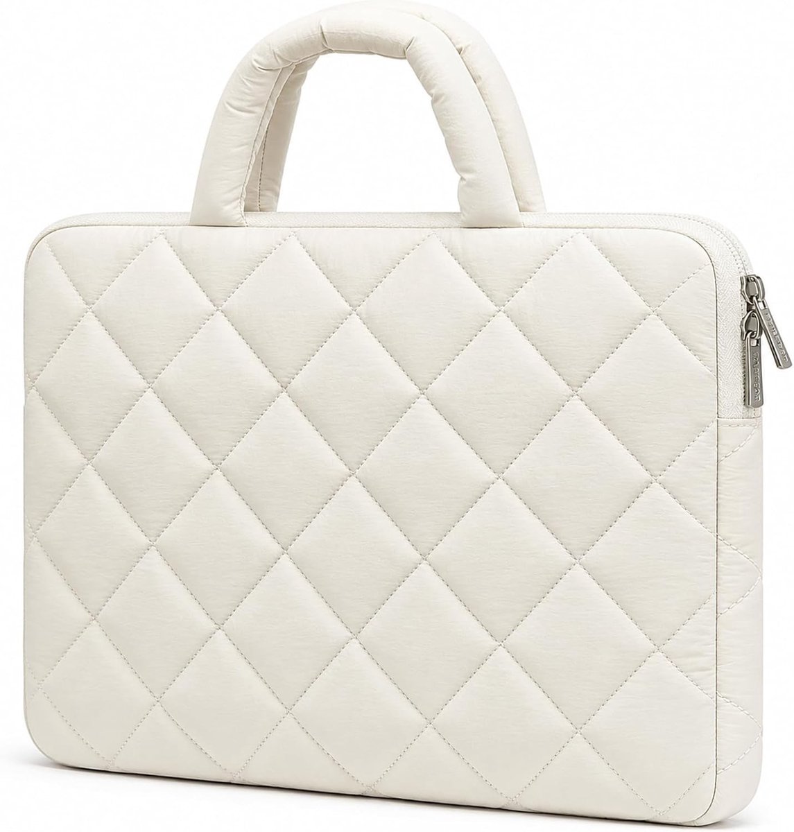 Puffy Laptop Sleeve 14-15 Inch Beschermhoes voor Laptops en MacBooks - Ideaal voor Lenovo, HP, Acer, Dell en Asus - Beige Kleur, Waterdicht en Schokbestendig