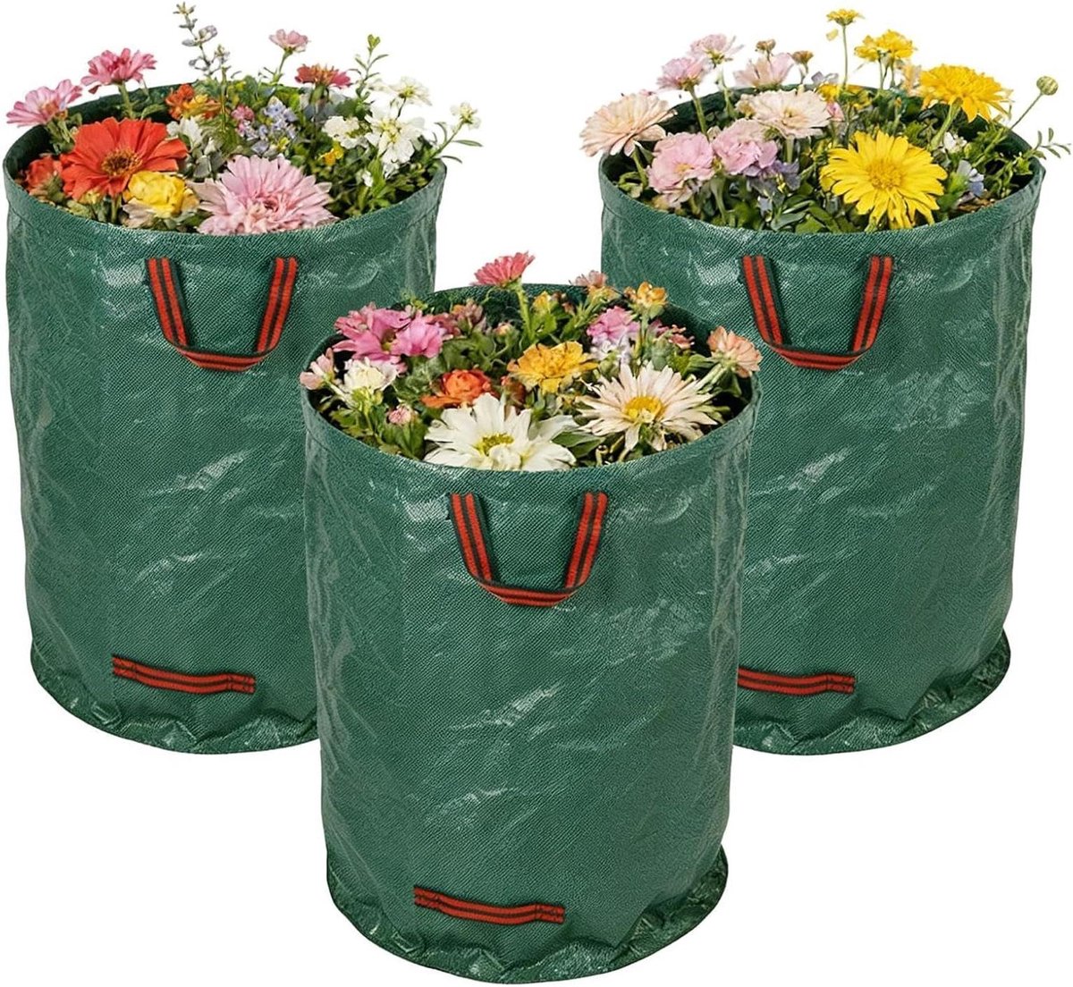 Tuinafvalzakken - Bladzakken zwaar - Tuinonderhoud - Verstevigde draaghendels - 72 gallon - Groen