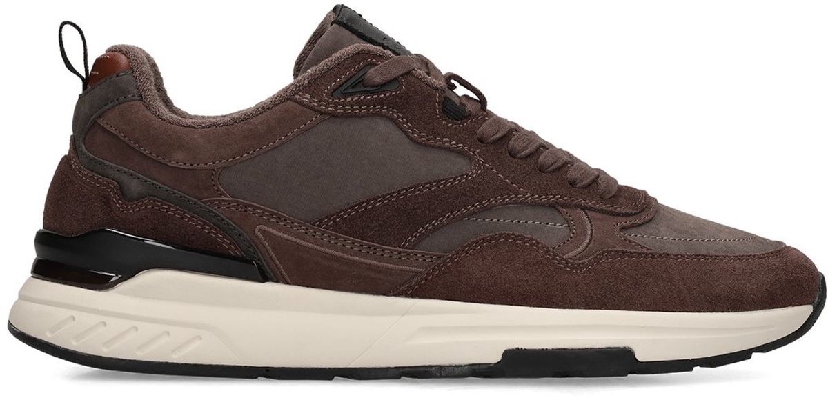 No Stress - Heren - Donkerbruine suède sneakers - Maat 45