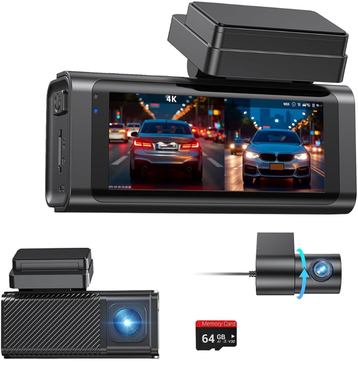 Zavio® Dashcam voor Auto - Auto Camera - Dashcam Voor en Achter Draadloos