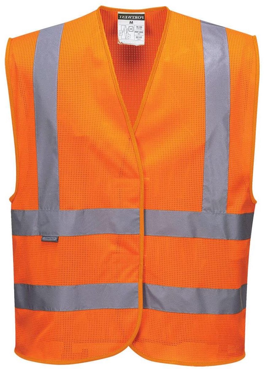 Veiligheidsvest - Hoge zichtbaarheid vest - Veilig werken - Ademend MeshAir materiaal - XXL-3XL - Oranje