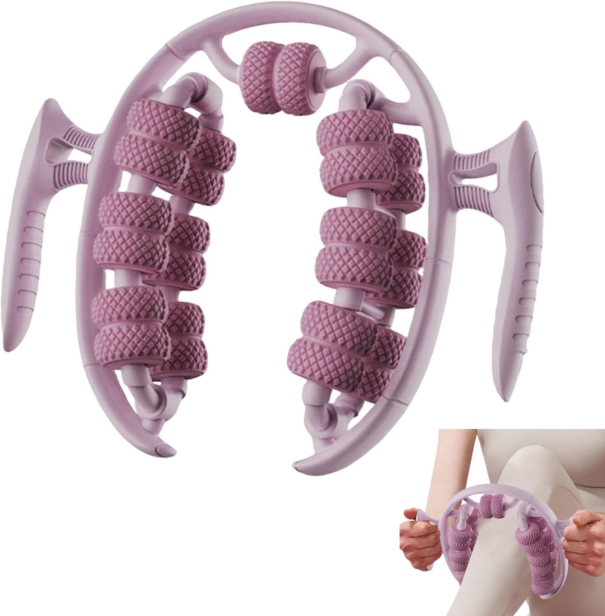 Massage Roller met 26 Wielen voor Yoga en Spierherstel - Versterk Benen, Billen en Armen (Roze)