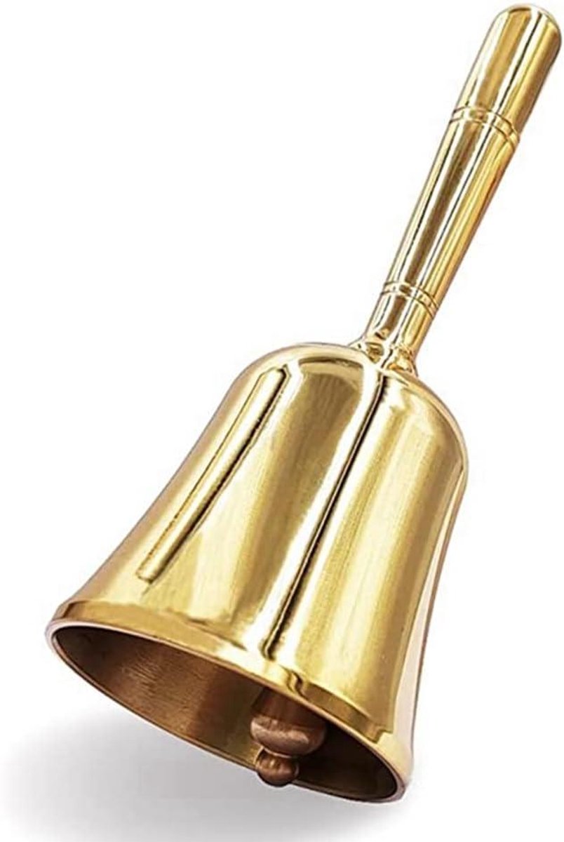 Messing Tafelbel - Dienblad Bel - Huisdier Training - Luid Geluid - 12 x 6 x 5 cm - Goud