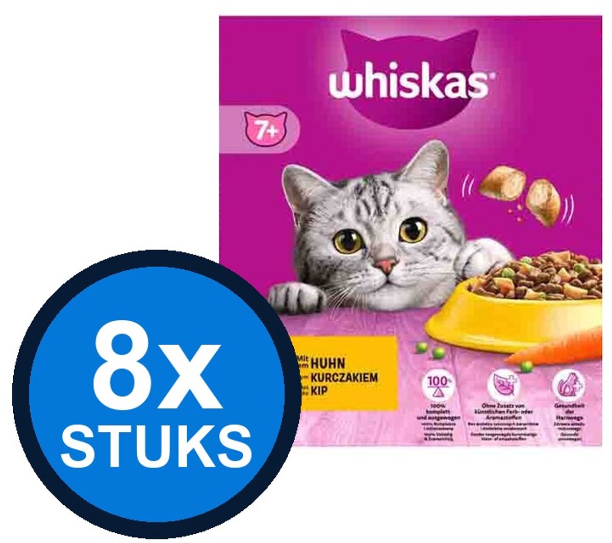 Whiskas - Katten Droogvoer - Senior - Kip - 8x800g