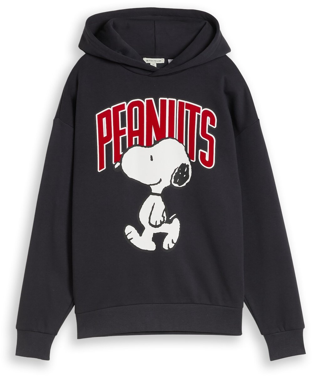 Tom Tailor - Oversized hoodie met Snoopy-print - Maat 128 - coal grey