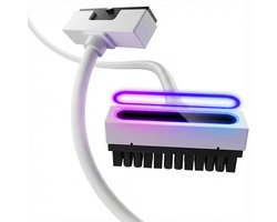 AsiaHorse Hydrus - Câble d'extension de carte mère ARGB 24 broches - Câble d'extension PSU ATX avec éclairage RVB - 18AWG - 30 cm - ARGB 5V 3 broches - Blanc