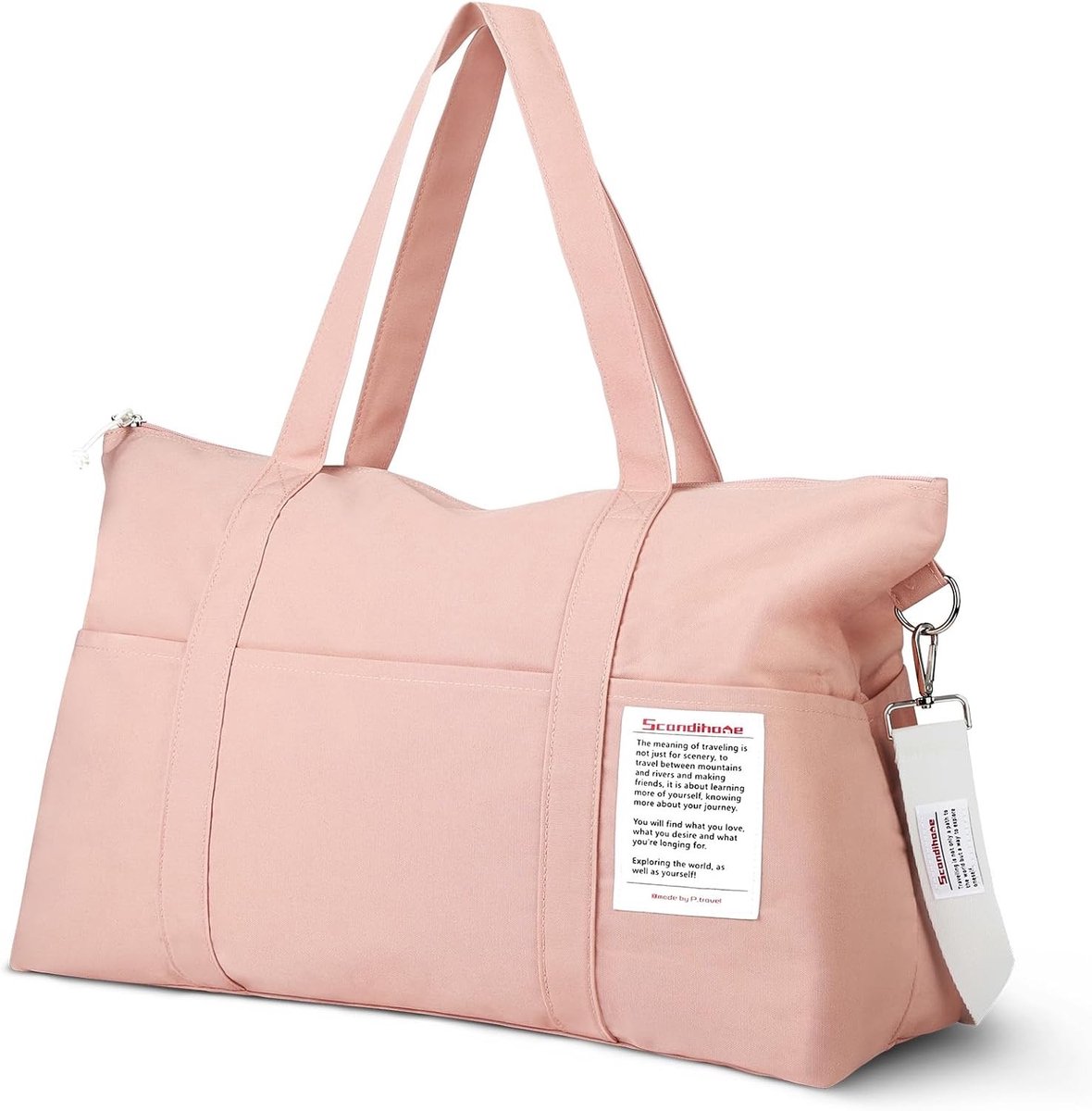 Duurzame en Waterdichte Sporttas voor Vrouwen - Ideaal voor Weekendtrips, Gym en Reizen - Handbagage in Modern Roze, Één Maat
