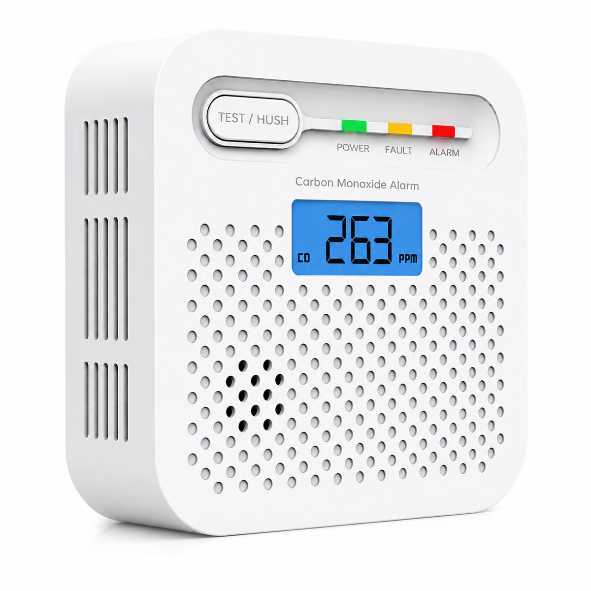 TRESTO - Koolmonoxidemelder met display - 10 jaar sensor - Voldoet aan Europese norm EN50291 - 85 dB - Wit