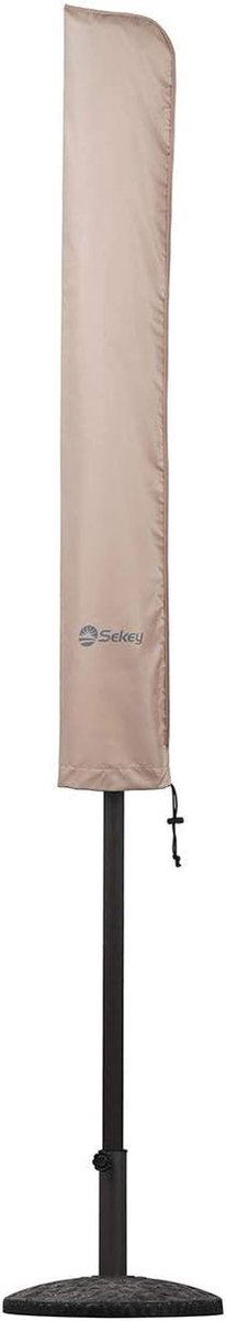 Parasolhoes met rits en stok - Taupe - 140 x 25,5/27 cm - Waterafstotend Polyester - Outdoor Bescherming
