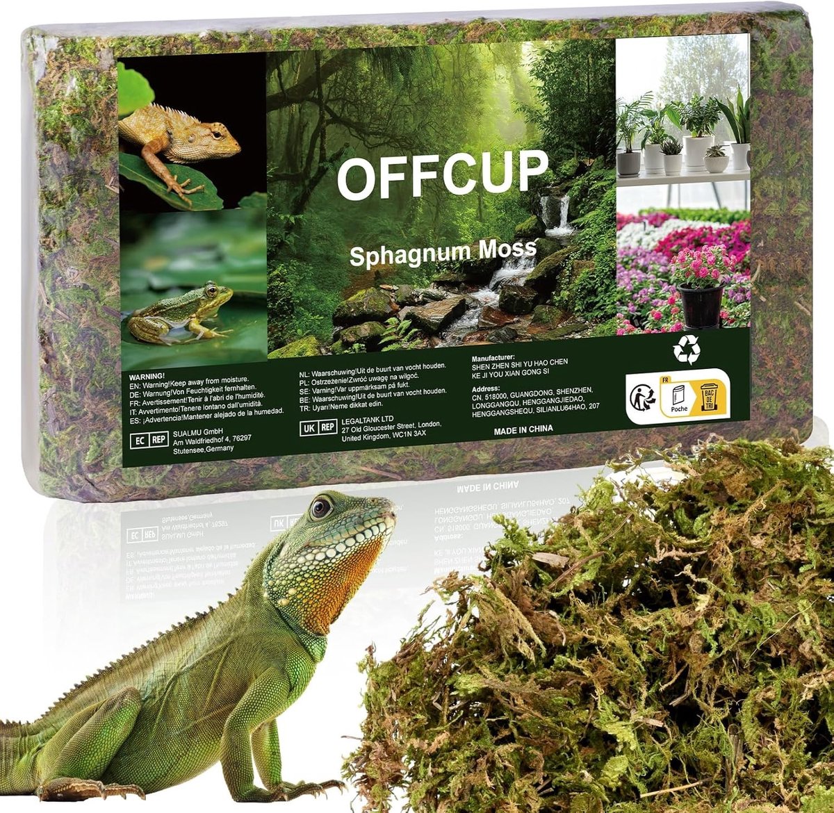 Premium Sphagnum Mos 1000g voor Terrarium, Natuurlijke Mos voor Reptielen, Orchideeën en Vleesetende Planten