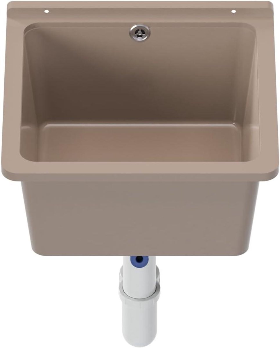 Spoelbak - Wastafel Keuken - Werkplaats Garage - Polypropyleen Materiaal - 40 x 38 cm - Beige