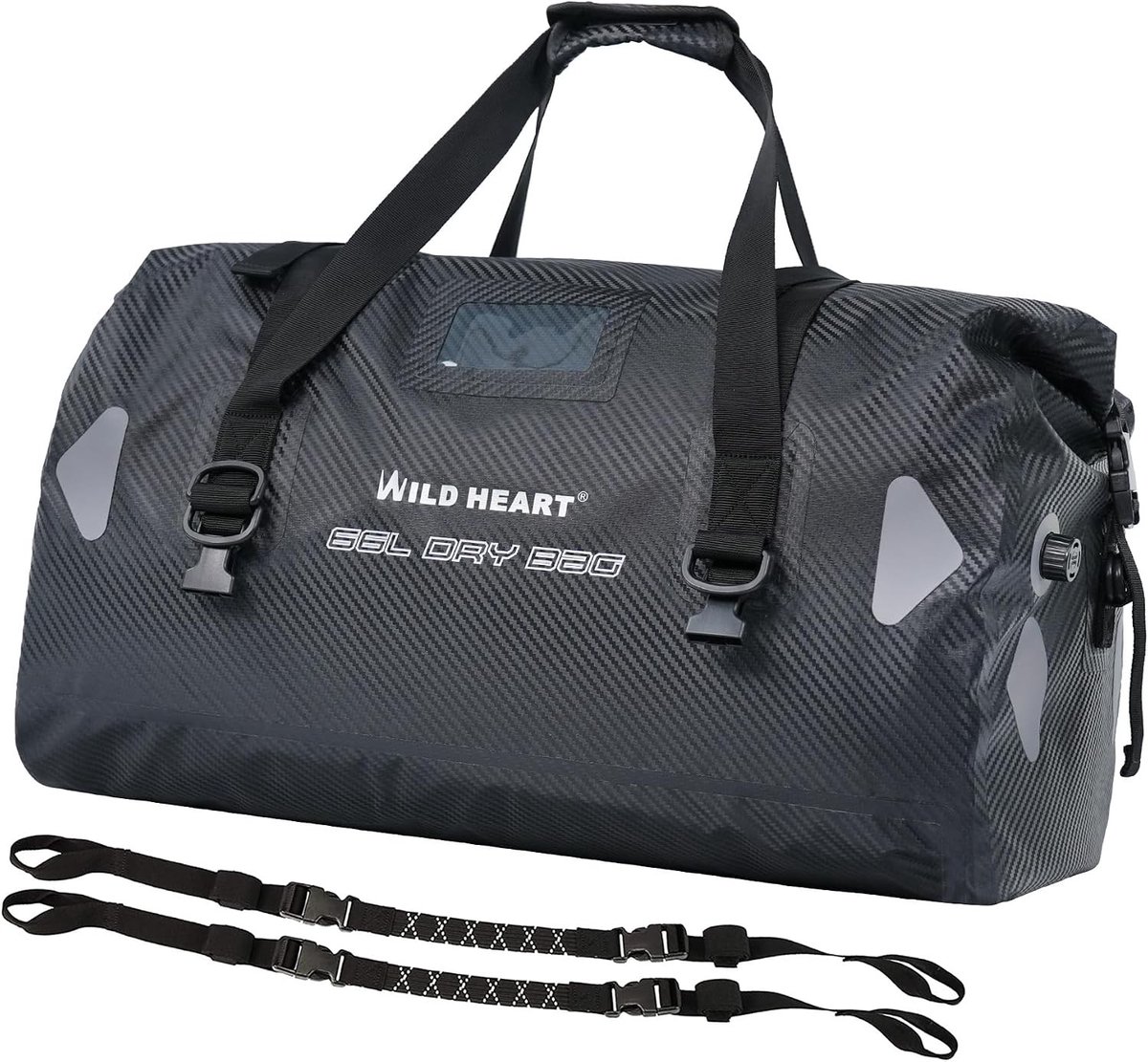 Waterdichte tas voor sup - Imitatie Carbon Fiber Zwart - 40L - Reistas met touwriem en binnenzak - Voor watersporters