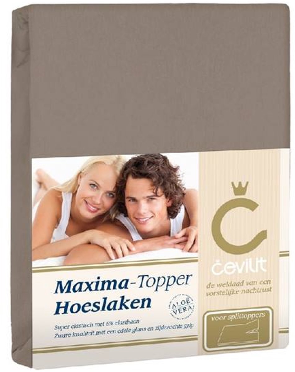 Cevilit Jersey met Elastan - Maxima Splittopper Hoeslaken - Taupe - 160x200/220 cm