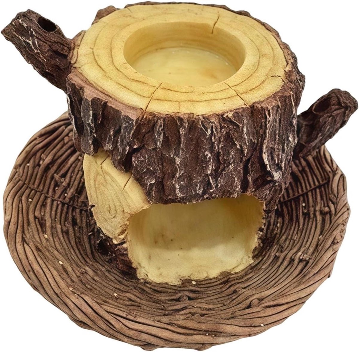 Vogelvoederhuis - Voederdispenser Vogelbad - Vogels Voeren - Realistisch Boomstronk Design - 154 x 152 x 144 cm - Bruin
