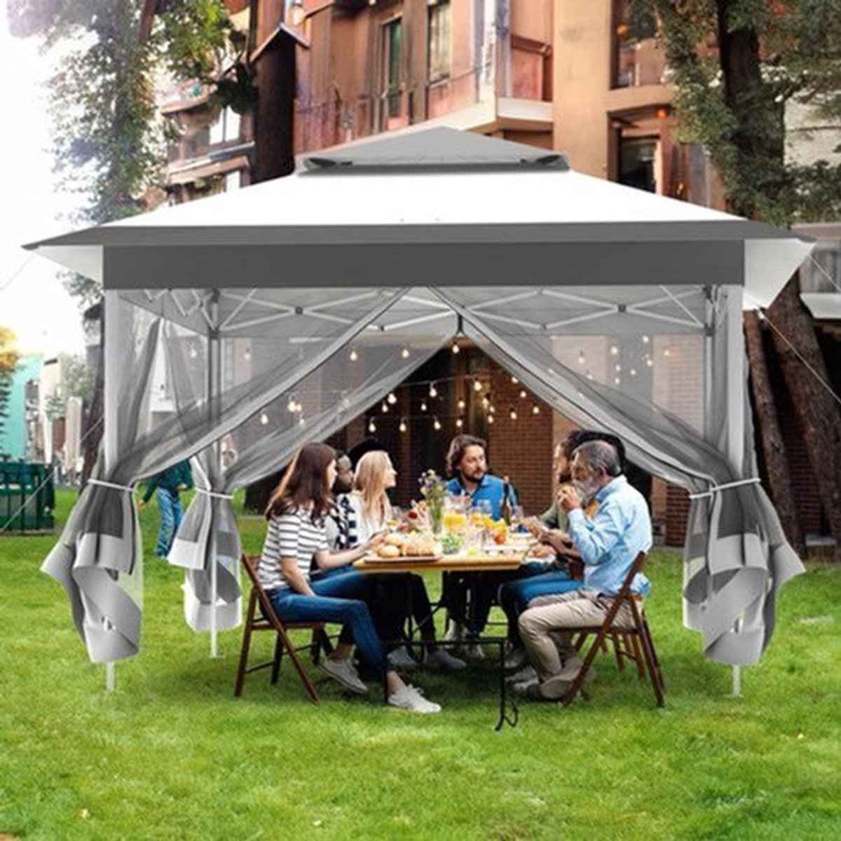 Pop-up Gazebo – Tuinpaviljoen – Partytent – Markttent – Waterdicht – UPF 50+ Zonbescherming – Verstelbare Hoogte