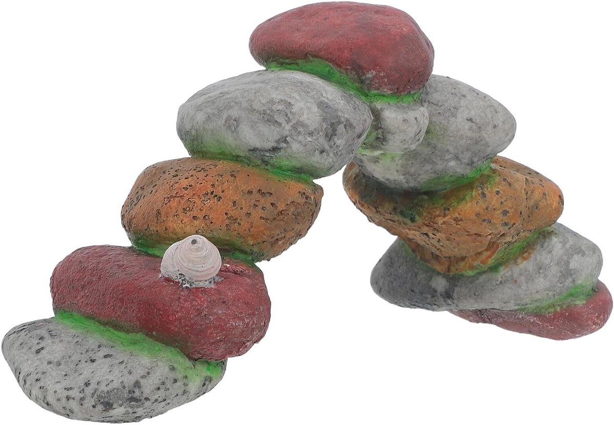 Aquarium Schuilplaats Steenbrug - Vis Tank Verstopdecoratie - Natuurlijk Uiterlijk - Stabiele Plaatsing - 26x12.5x8cm - Meerkleurig