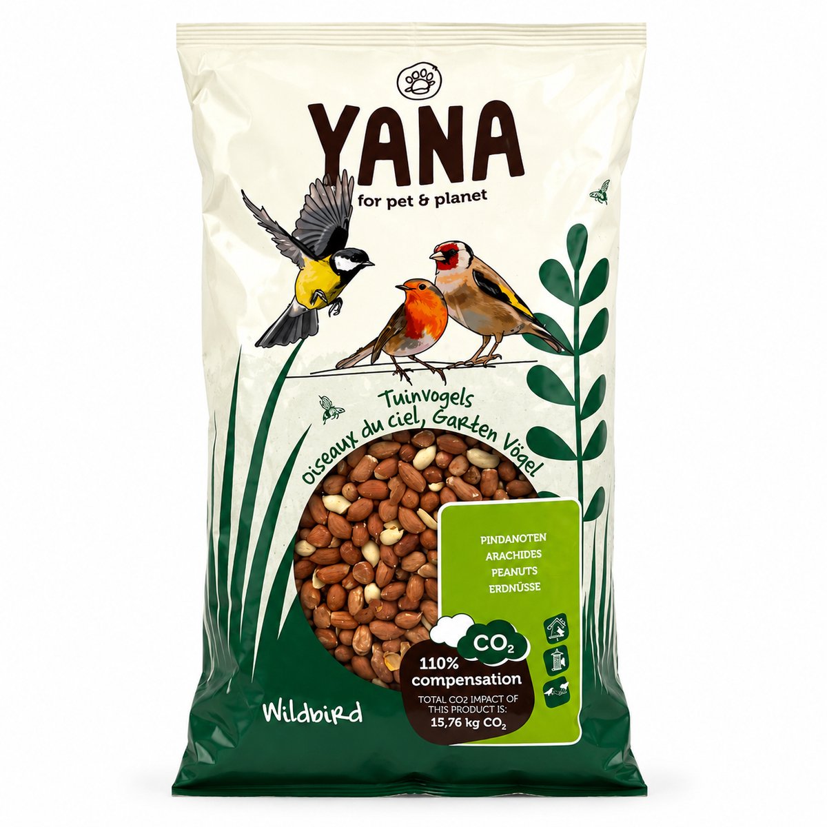 Vogelvoer - Pinda’s voor Tuinvogels – 3,75 kg - Gepeld - YANA