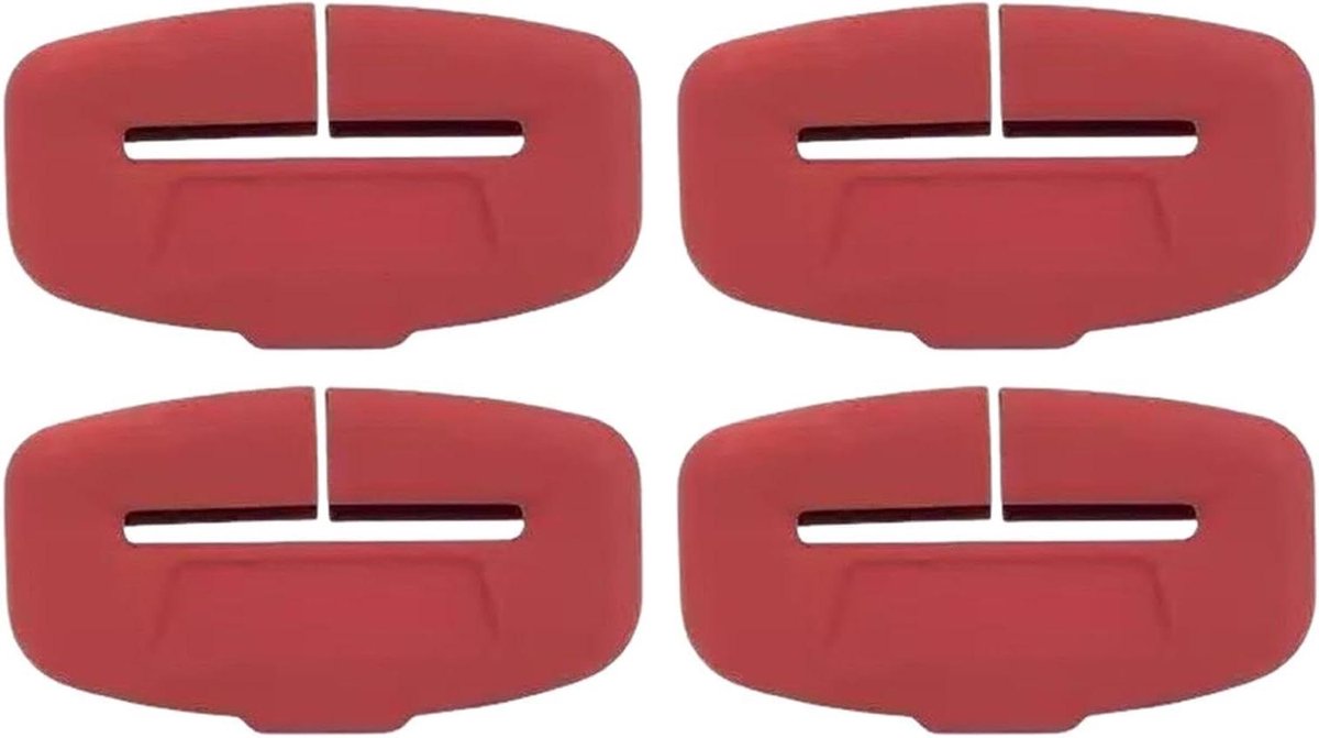 Gordelgesp Cover - Gordelslot Beschermers - Interieur Beschermen - Kraswerend Siliconen - 4 Stuks - Rood