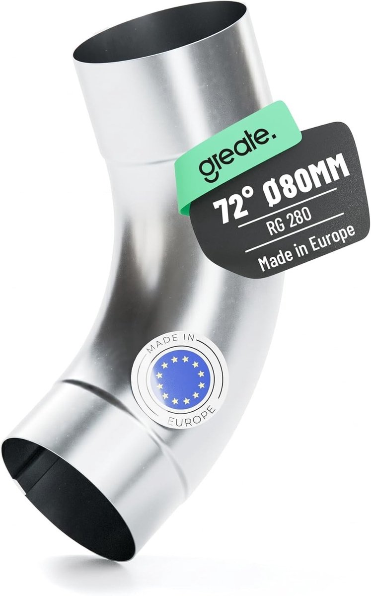 Valpijpboog - Verzinkt - Ø 80 mm - Helling van 72° - Voor Regenafvoer
