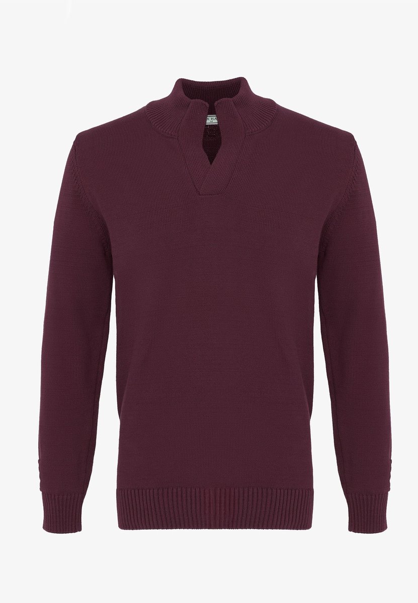 Felix Hardy Trui - Coltrui - 100% Katoen Heren Bordeaux - M