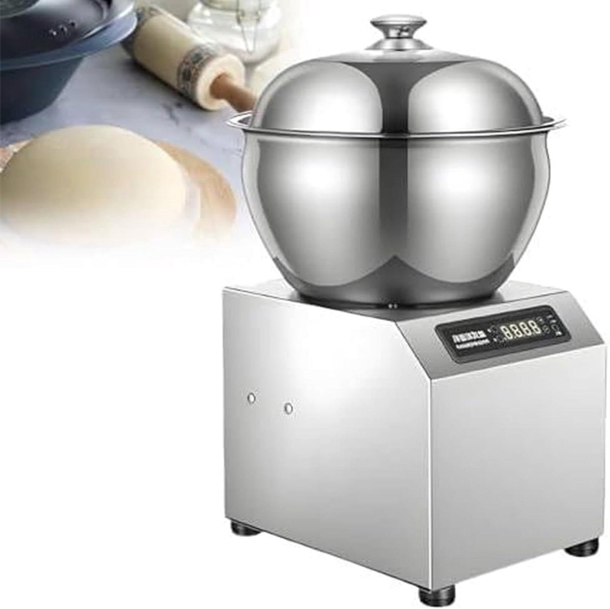 Commerciële Deegmixer - Bloem Mengmachine - Brood en Pizza Deeg - Dubbele Rotatie - 5KG - Zilver