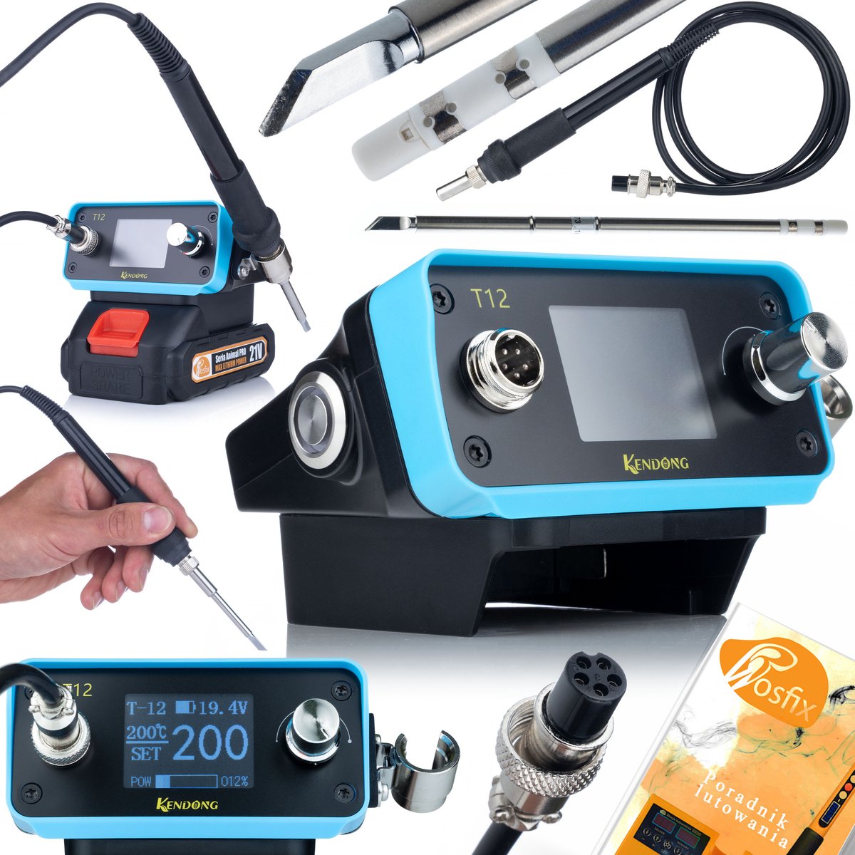 Rosfix Accu Soldeerstation AT12BD - Snelle Opwarming 350°C in <8s - 12–14V 70W 200–450°C