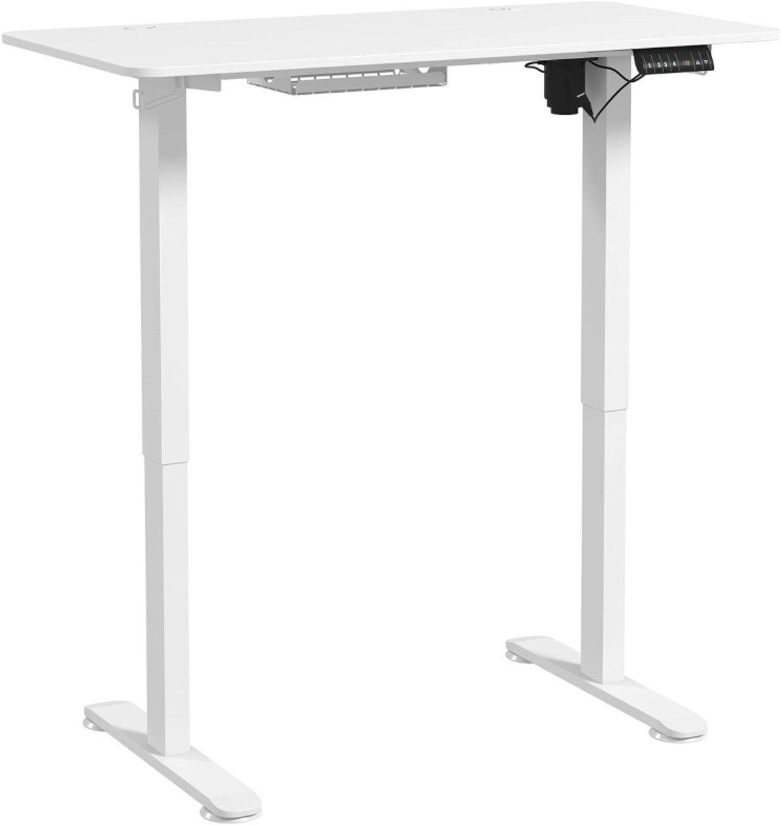 Zit-sta Bureau met 4 Geheugen Standen, Anti-botsings- en Oververhittingsbeveiliging - In Hoogte Verstelbaar 72-116 cm - Computerbureau - Computer Tafel - Bureautafel - Desk - Game Bureau - Wit