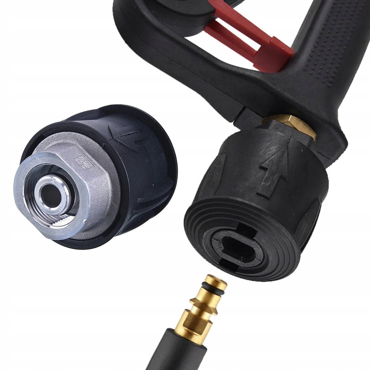 Rosfix Adapter Vervanging Aansluiting Click-QC Metaal - M22x1,5 Pin14mm - 160 bar 60°C 10l/min - Geschikt voor Nilfisk, Stihl