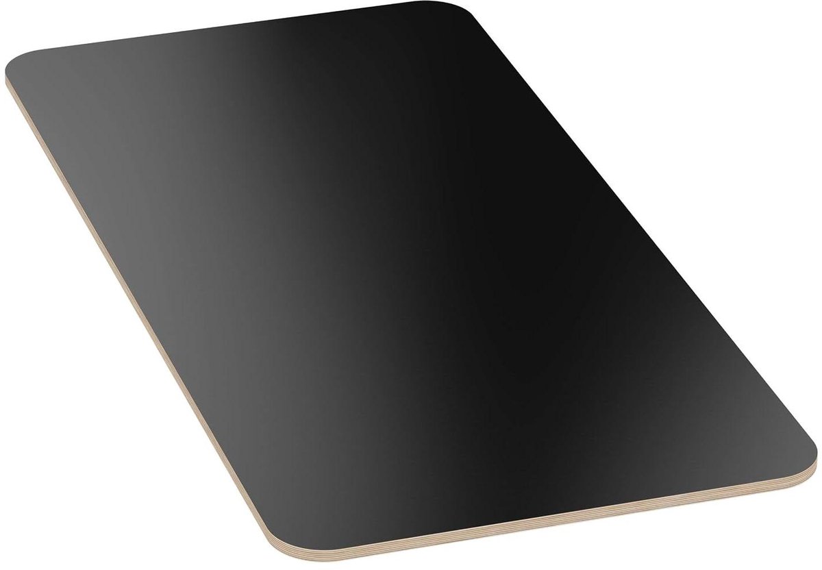 Plywood Tafelblad - Werkblad Hout - Meubel Maken - Melamine Gecoat - 50x50 cm - Zwart