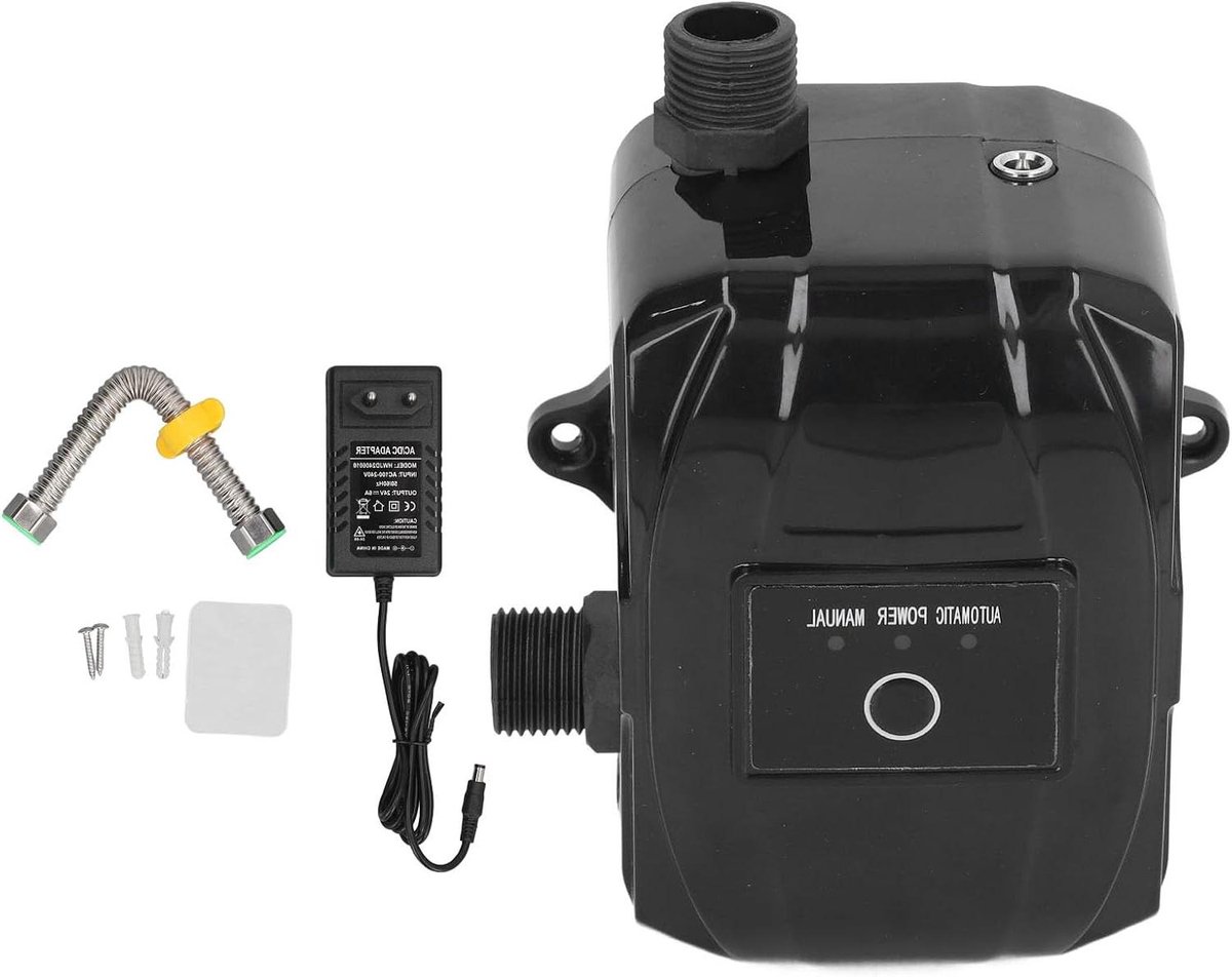 Waterdrukverhogingspomp - Boosterpomp Huishoudelijk - Verbeteren Waterdruk - Automatische Bescherming - 35 L/min 25 M - Zwart