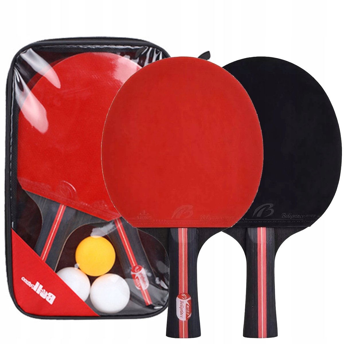 Set Tafeltennisrackets met 3 Ballen - Merkloos