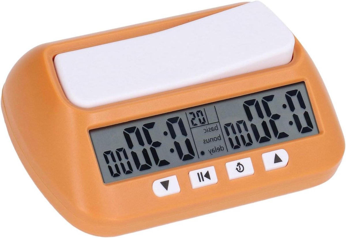 Digitale Schaakklok - Speltimer Professioneel - Schaakwedstrijd Tellen - Instelbare Timerfuncties - 14x9x4.5cm - Zwart