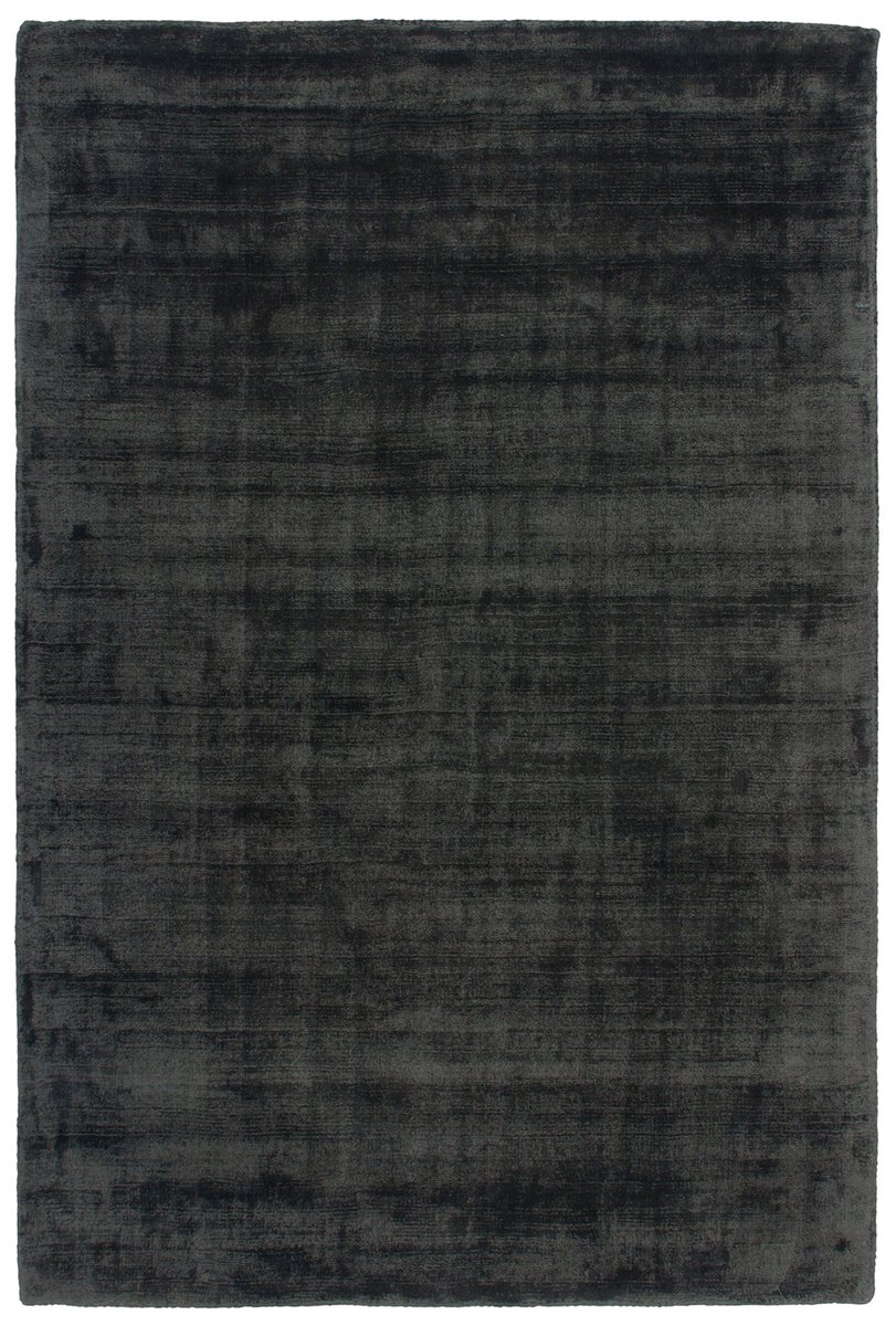 Padiro laagpolig vloerkleed 80 x 150 cm - antraciet - modern effen design - geschikt voor vloerverwarming - van viscose