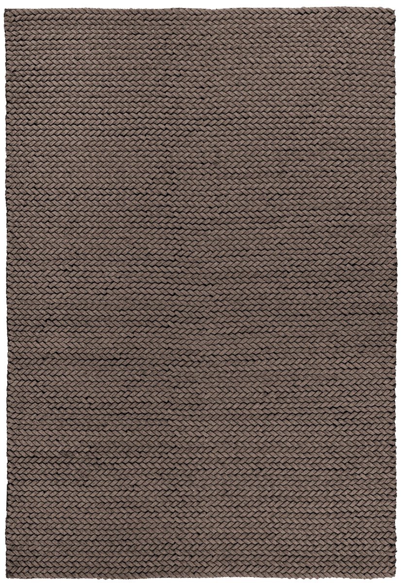 Padiro vlakgeweven vloerkleed 80 x 150 cm - taupe - modern effen design - geschikt voor vloerverwarming - van wol