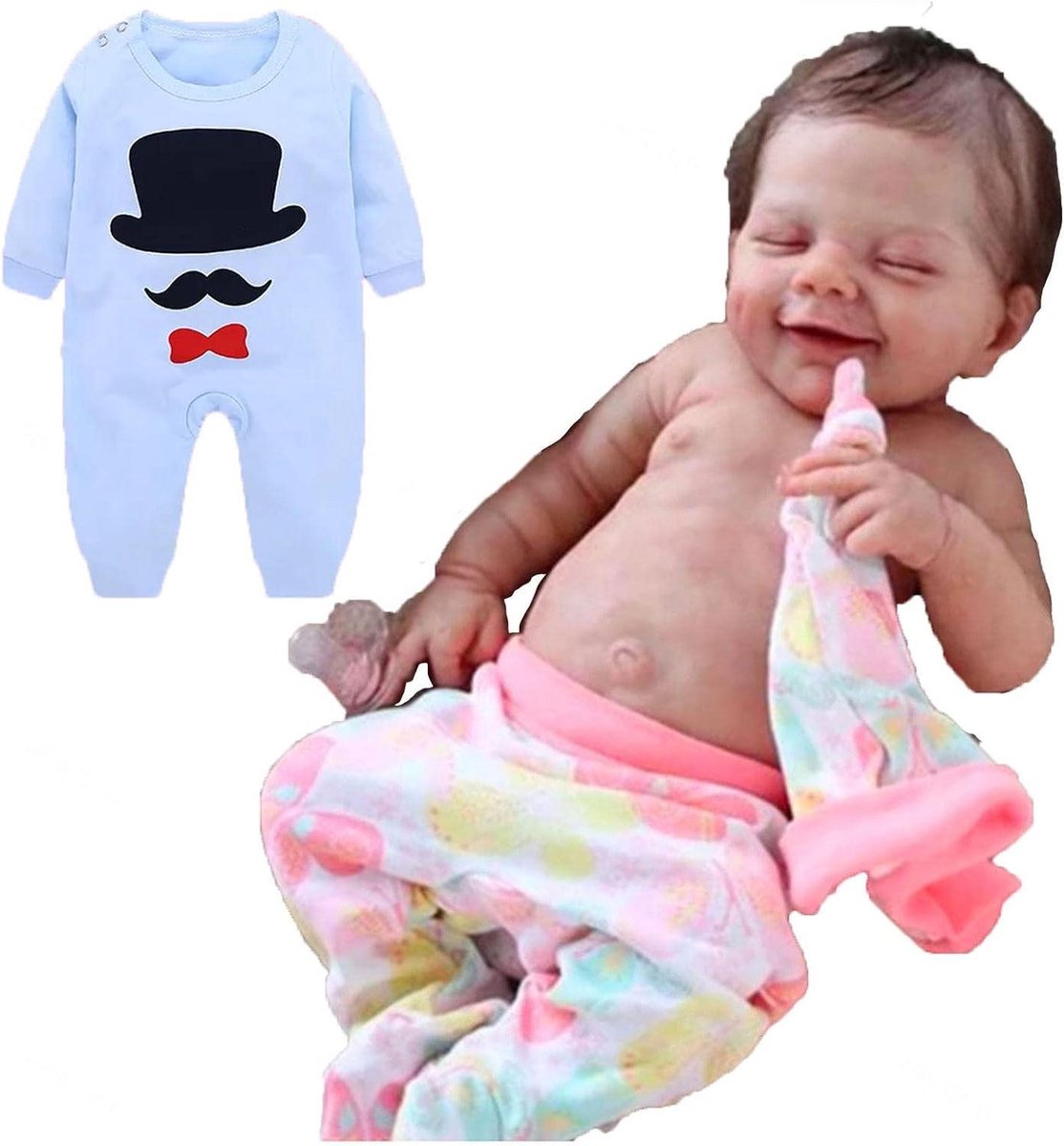 Reborn Babypop - Levensechte pop - Kinderspel - Handgemaakt vinyl - 19 inch - Jongens